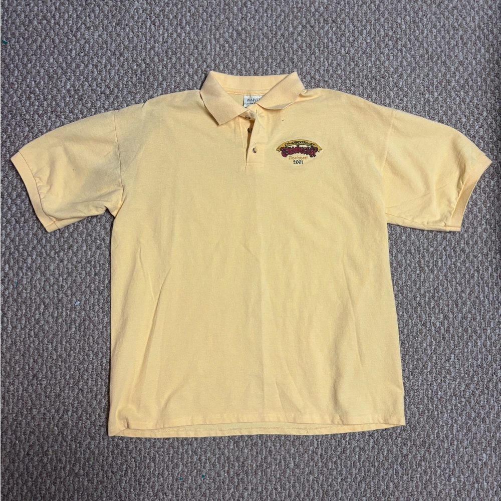 Oktoberfest Zinzinnati 2001 Yellow Polo Shirt with 25 Years Embroidered Logo